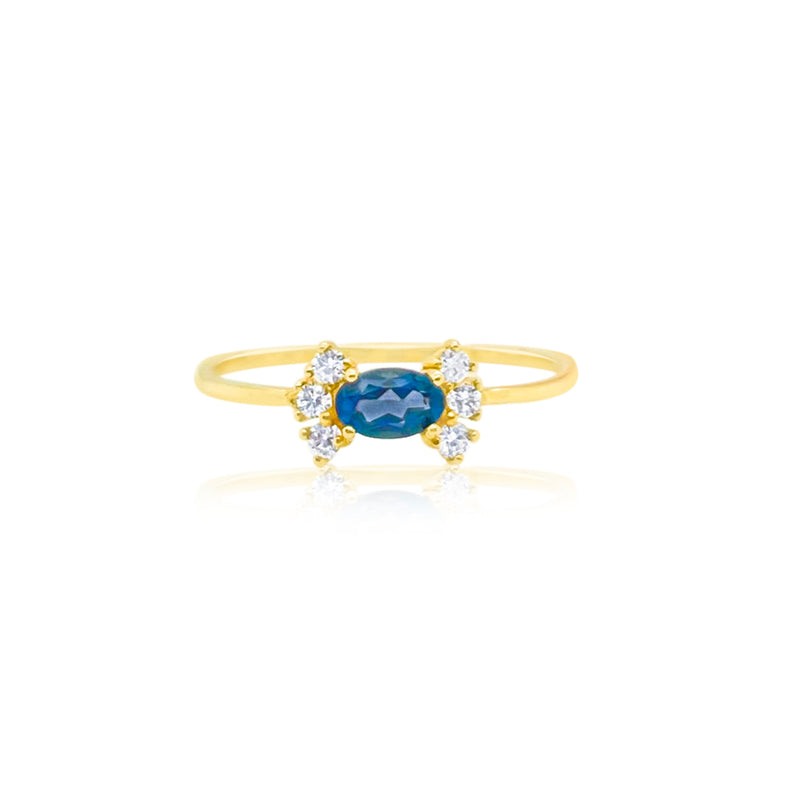 Dainty Blue Topaz Ring