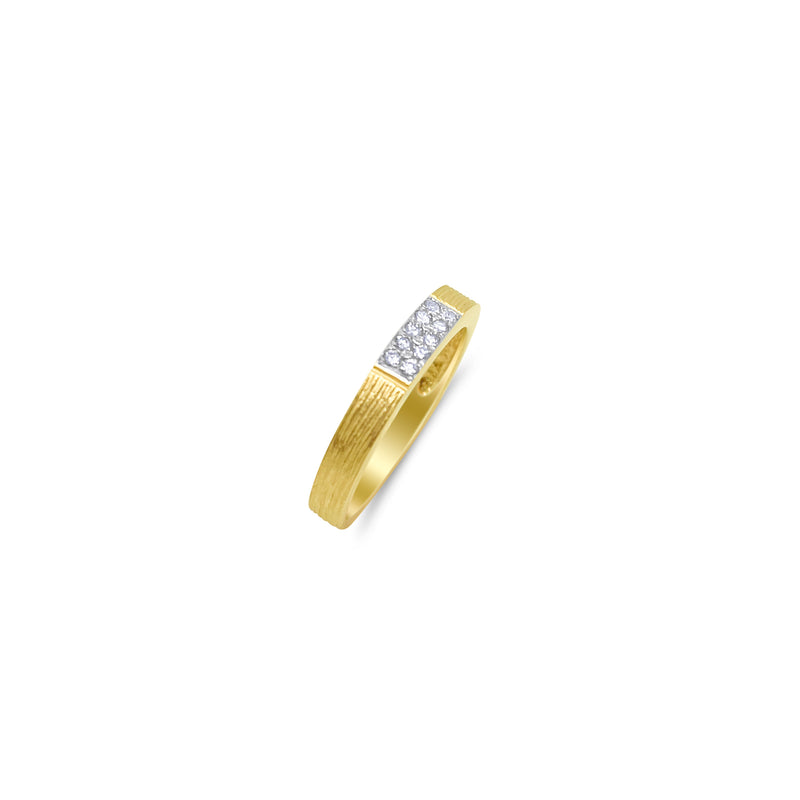 Brushed Gold Diamond Cluster Band