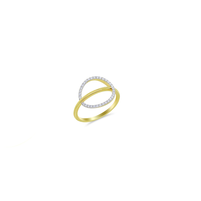 Yellow Gold Open Diamond Circle Ring