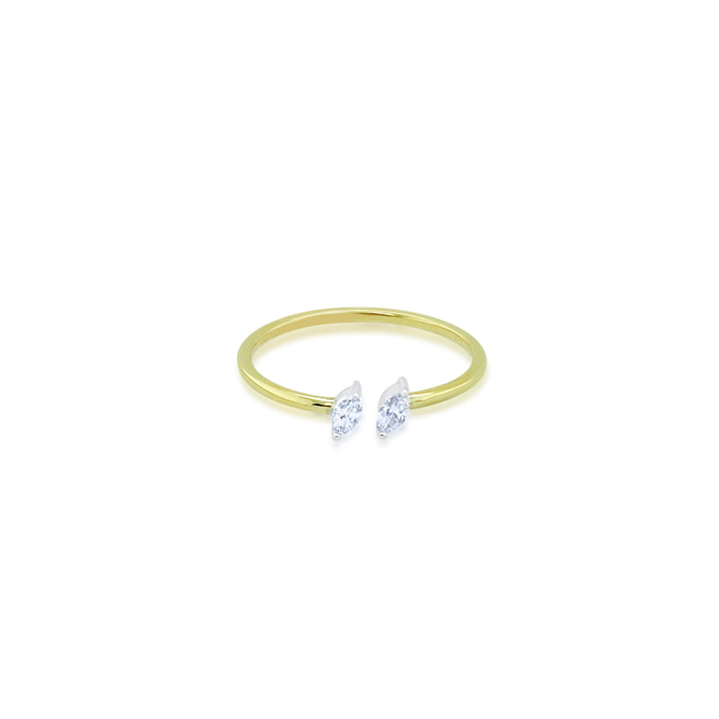 Yellow Gold Open Diamond Oval Ring