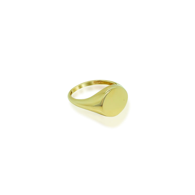 Yellow Gold Circle Signet Ring