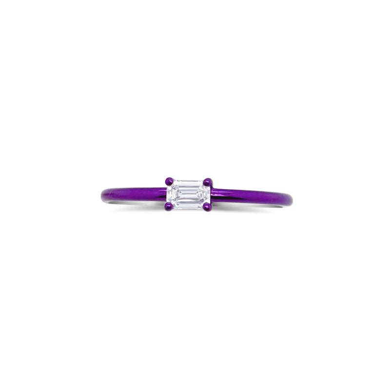 Groovy Purple and Diamond Prism Ring
