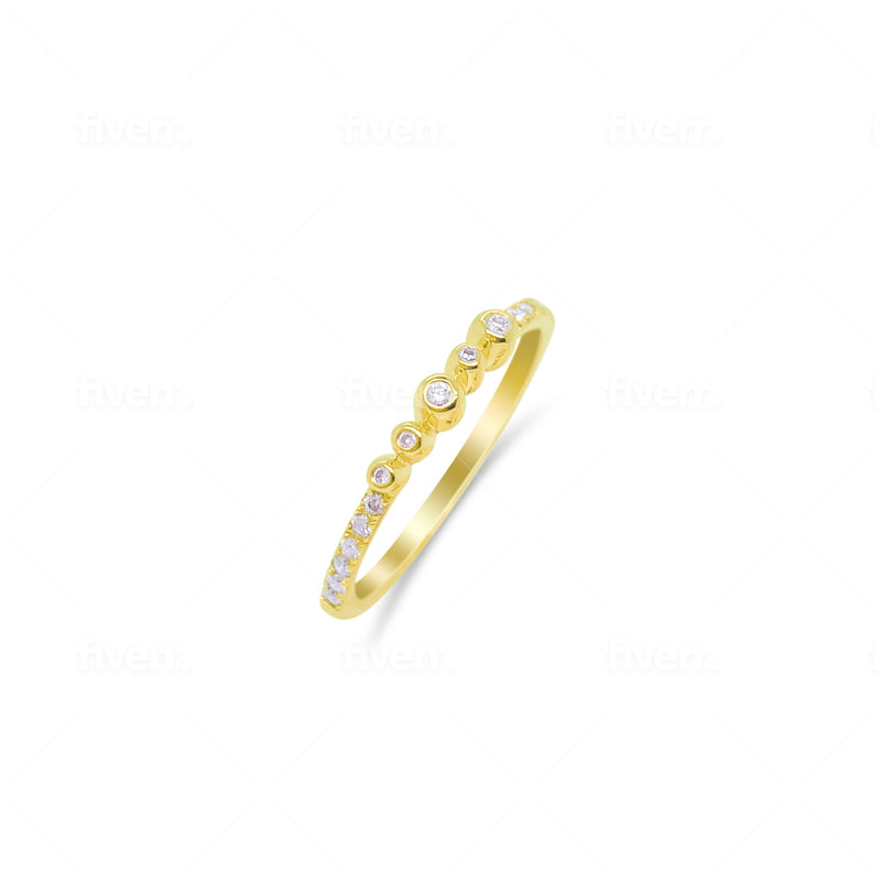 Yellow Gold Diamond Bezel Band size 6.5