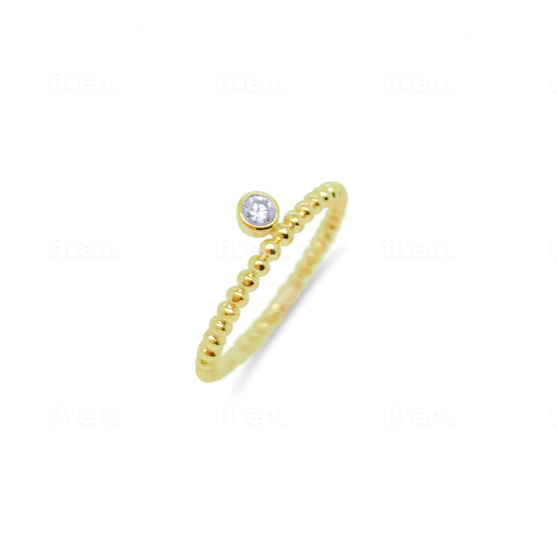 Yellow Gold Diamond Spot Ring