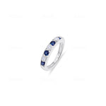 White Gold Diamond and Sapphire Band