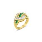 Vintage Emerald and Diamond Knot Ring- ONLINE EXCLUSIVE