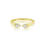 Yellow Gold Open Band and Diamond Ring