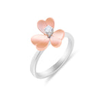 Two Tone Moving Petals Diamond Flower Ring