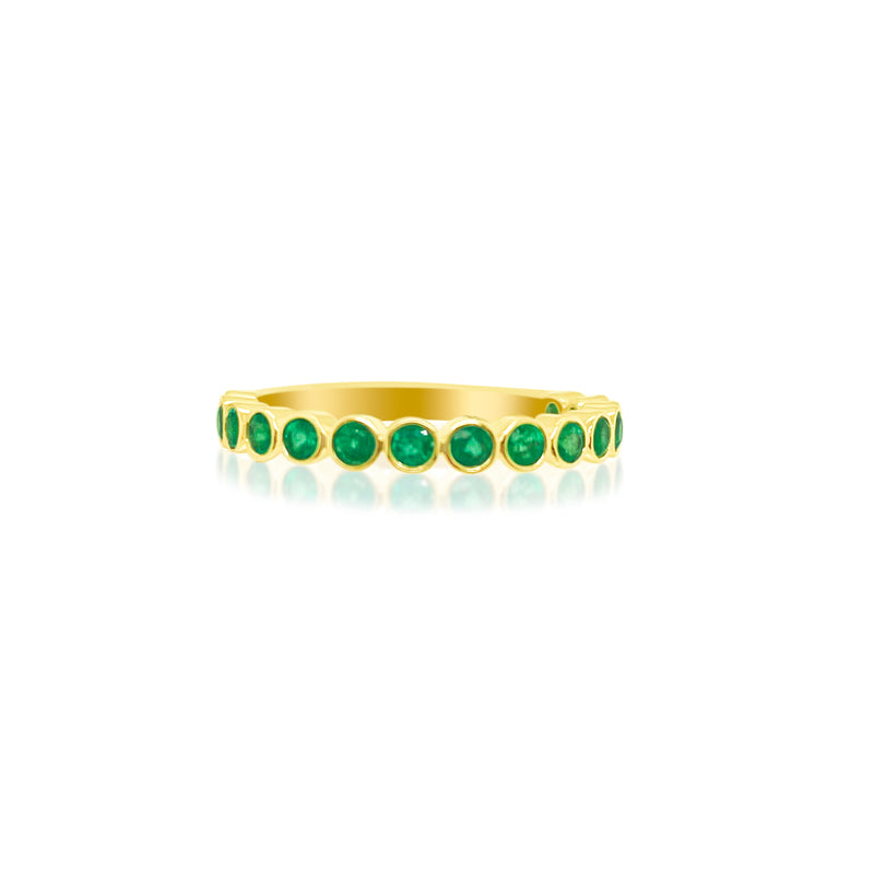 14kt Yellow Gold Round Emerald Ring