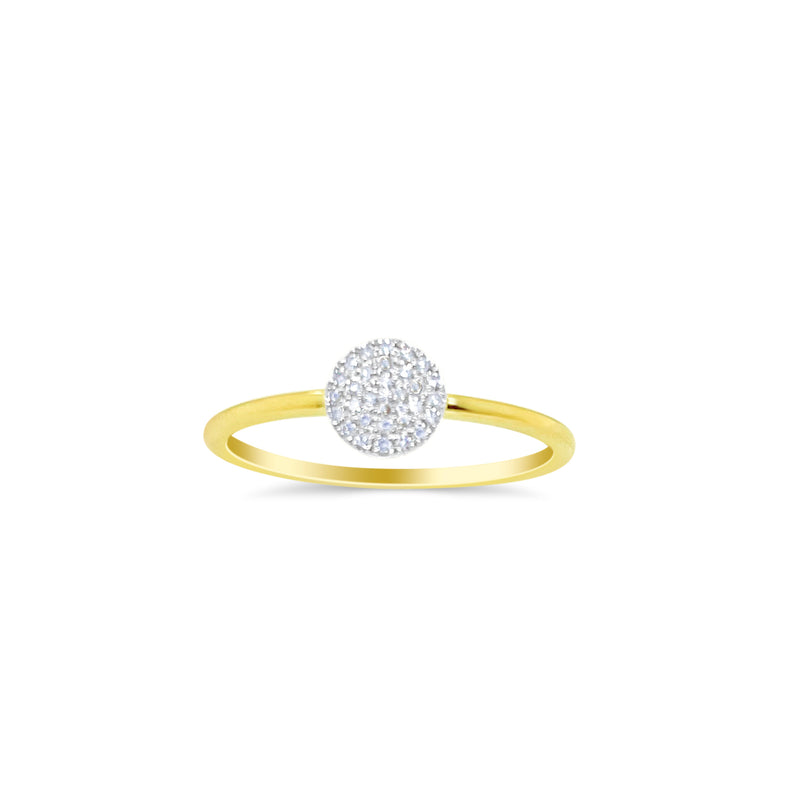 High polished yellow gold Disc Ring