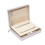 Meira T Leather Travel Jewelry Box in Silver