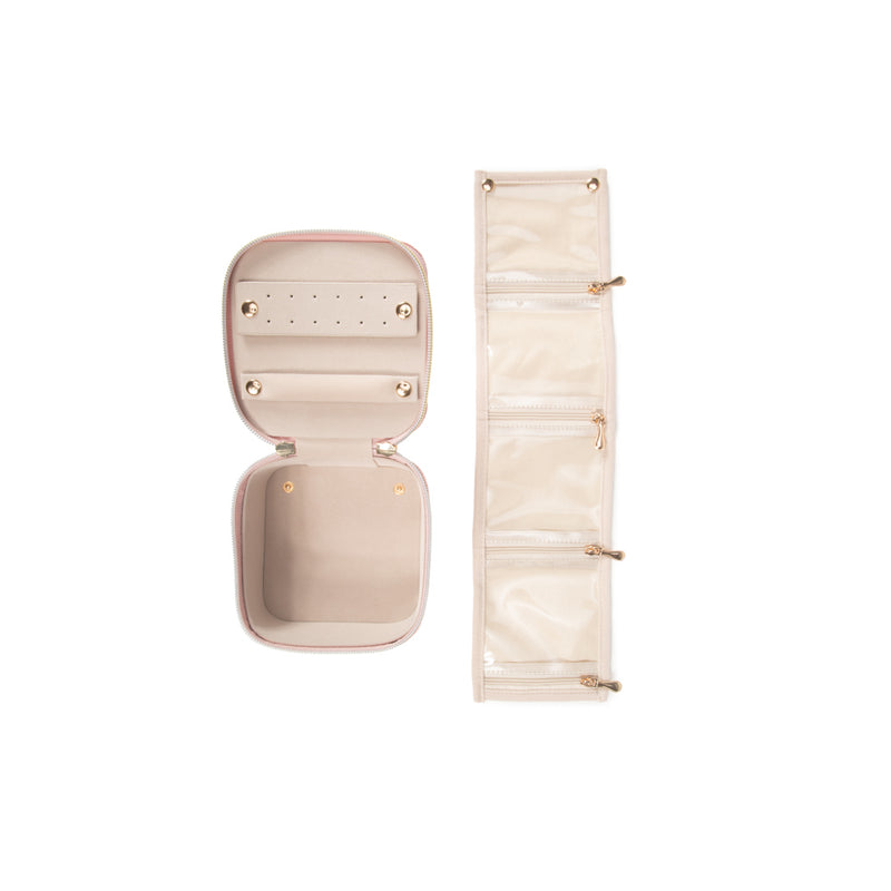 Travel Jewelry Case with Pouch: Rose