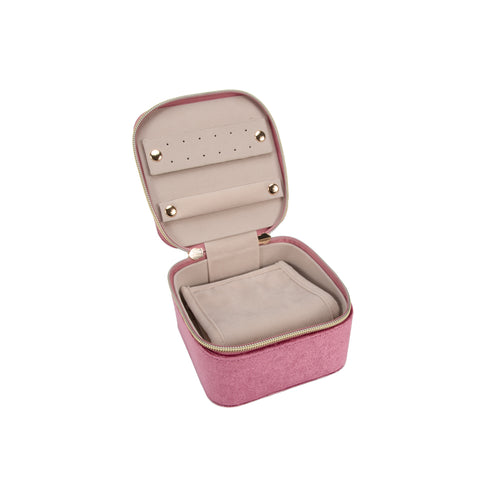 Travel Jewelry Case With Pouch: Berry