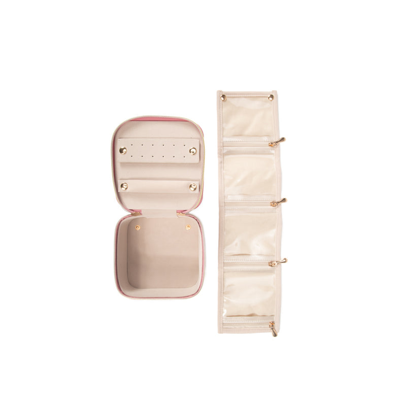Travel Jewelry Case With Pouch: Berry