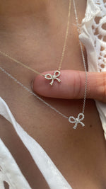 Delicate Diamond Bow Necklace