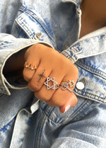 14kt Textured Yellow Gold and Diamond Jewish Star Ring ONLINE EXCLUSIVE