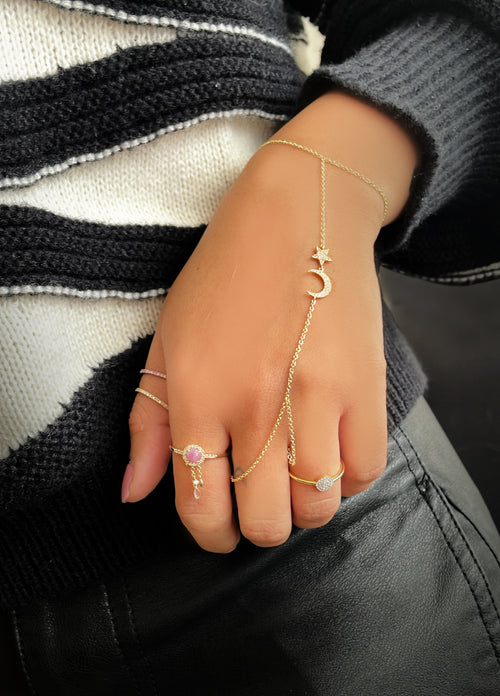 Moon and Star Celestial Handchain