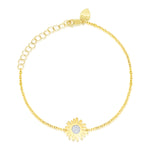 Brushed Yellow Gold Daisy Bracelet