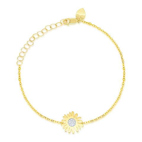 Brushed Yellow Gold Daisy Bracelet – Meira T Boutique