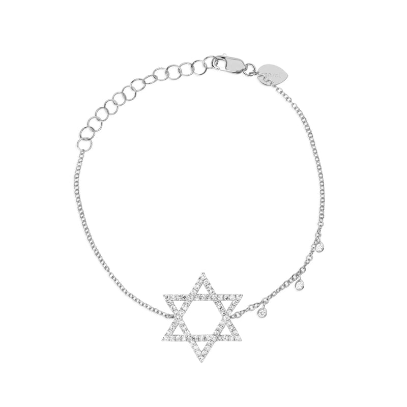 White Gold Diamond Star of David Bracelet