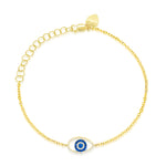 Unique Yellow Gold Evil Eye Sapphire and Diamond Bracelet