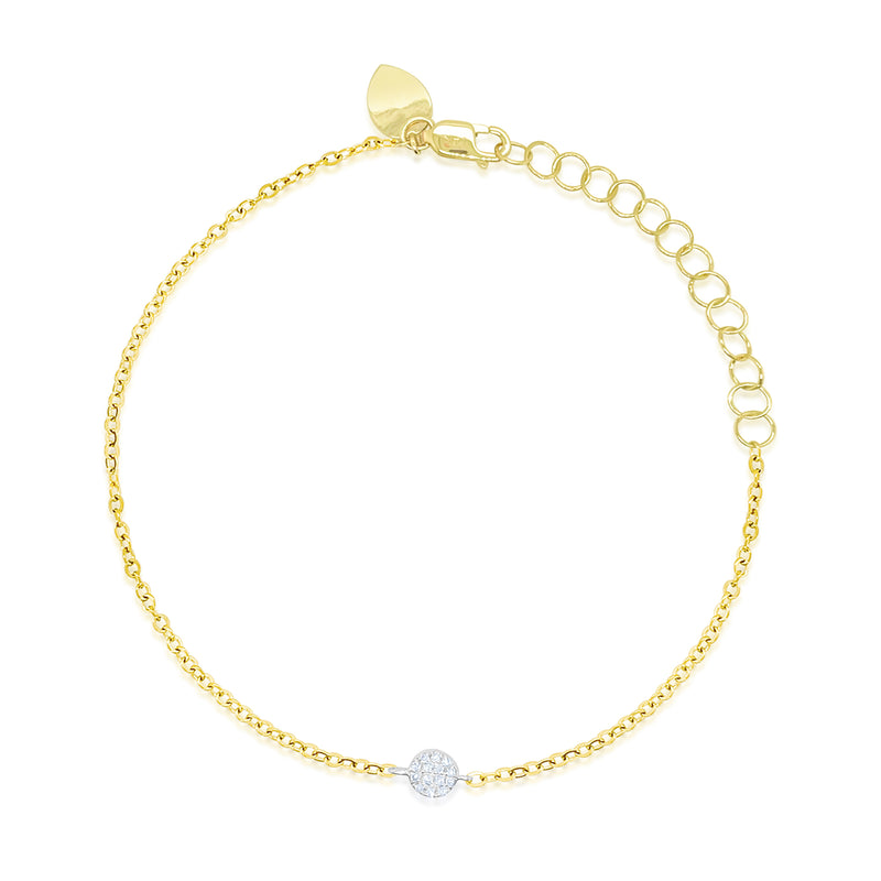 Yellow Gold Diamond Disc Bracelet