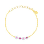 Ruby and Diamond Twist Chain Bracelet