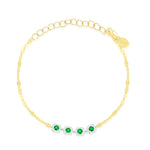 Emerald and Diamond Twist Chain Bracelet