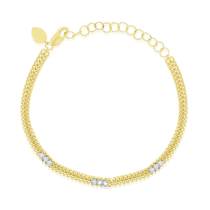 Textured Chain Diamond Bracelet