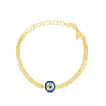 Yellow Gold Thick Chain Diamond And Sapphire Bracelet