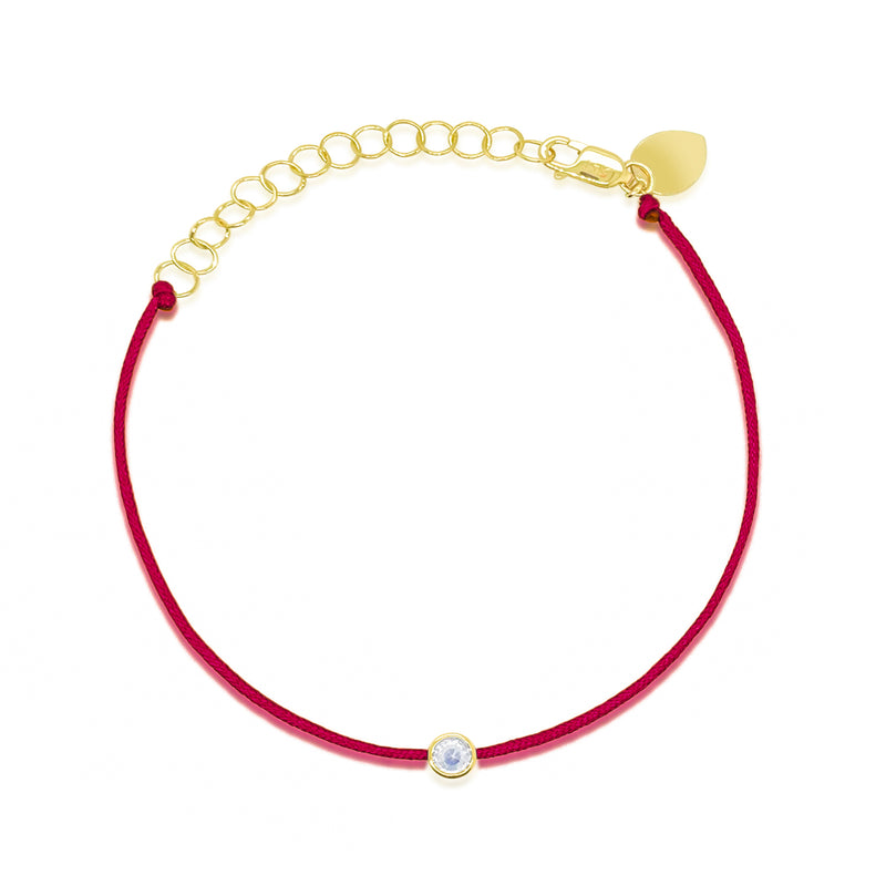 Dainty Diamond Bezel Parachute Bracelet