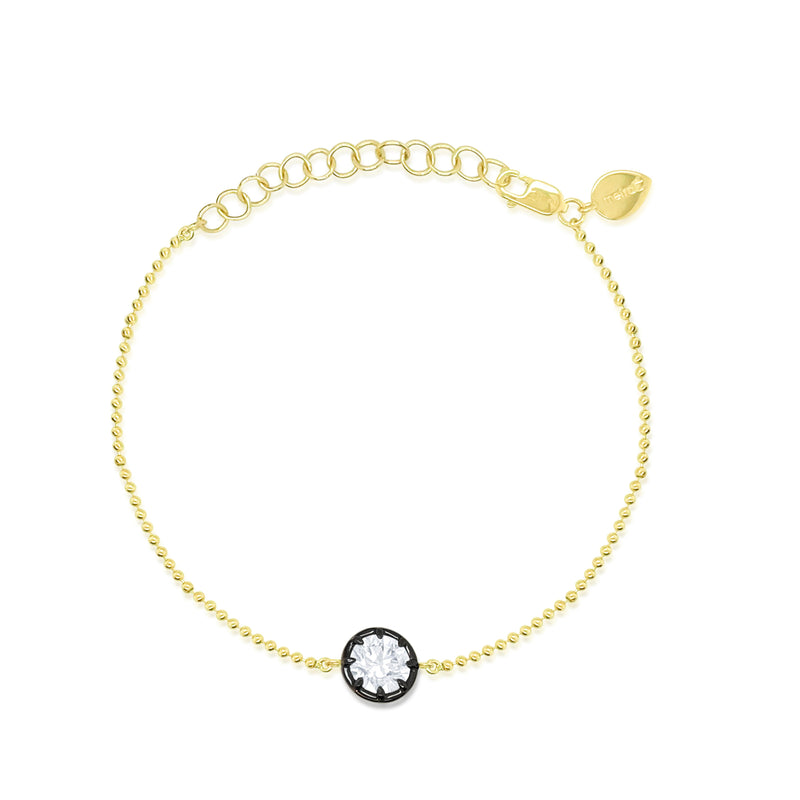 14kt Yellow Gold Flower Disc Bracelet