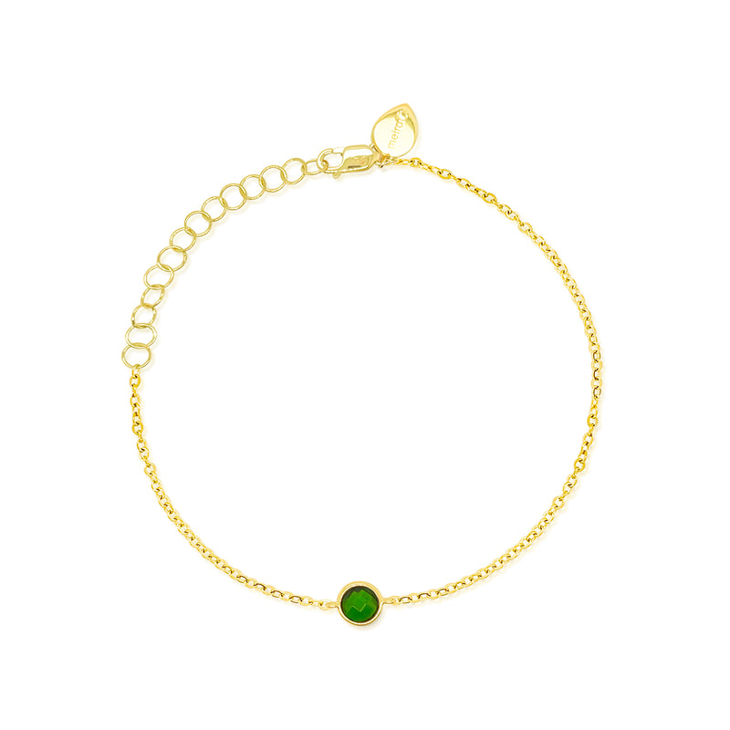 14kt Yellow Gold Meira T Green Chrome Bracelet
