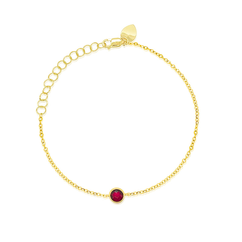 14kt Yellow Gold Red Garnet Bracelet