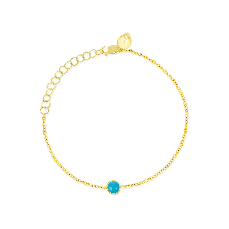 14kt Yellow Gold Meira T Blue Turquoise Bracelet