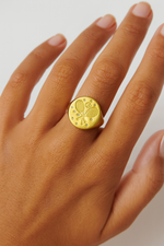 Yellow Silver Tennis Diamond Ring