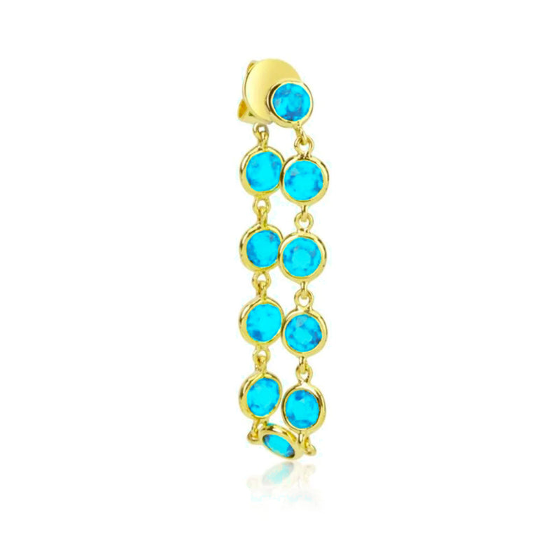 Sisterly Style Blue Topaz Chain Earring | Online Exclusive
