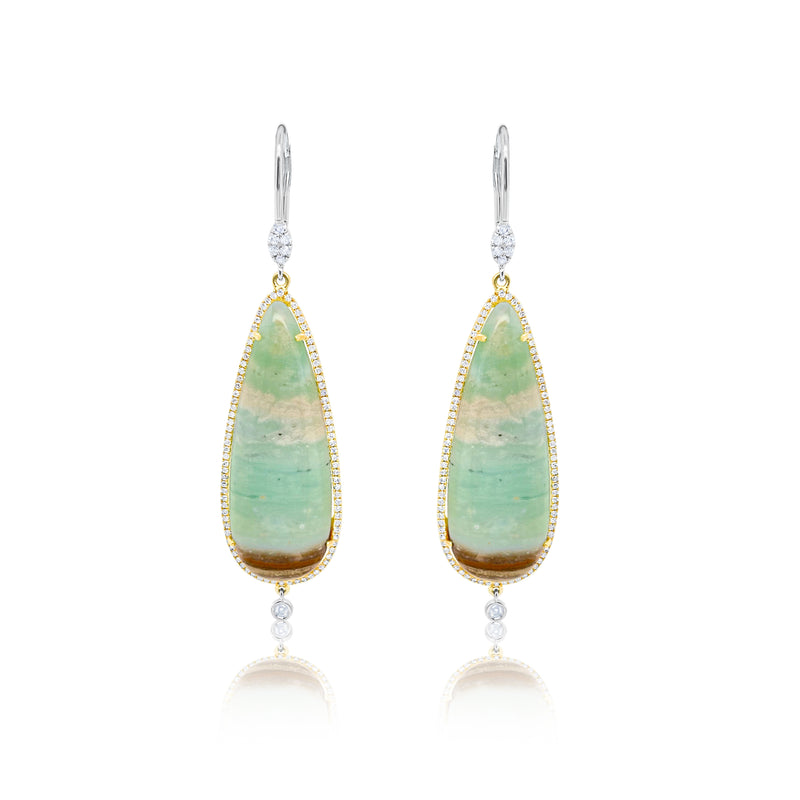 Opalized Wood Drop Earrings