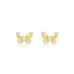 Yellow Gold and Diamond Textured Butterfly Earrings- ONLINE EXCLUSIVE