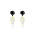 Black Diamond and Moonstone Earring