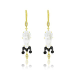 Black Diamond and Moonstone Earring