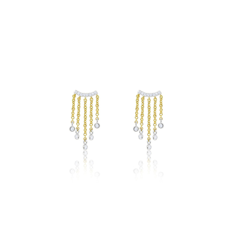 Two Tone Diamond Fringe Studs