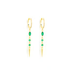 Emerald and Diamond Drop Huggie