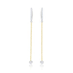 White Gold Drilled Diamond Earrings