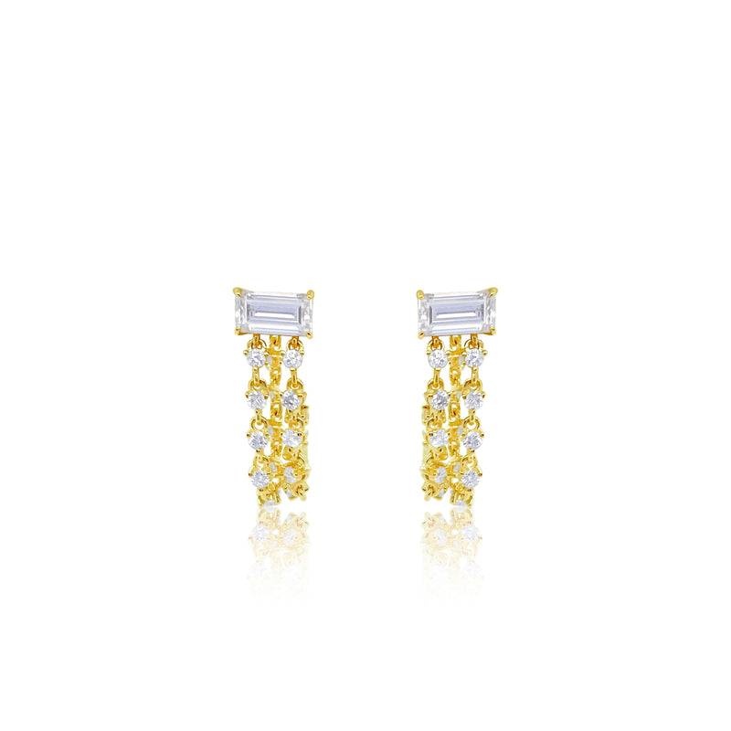 Yellow Gold Diamond Chain Studs