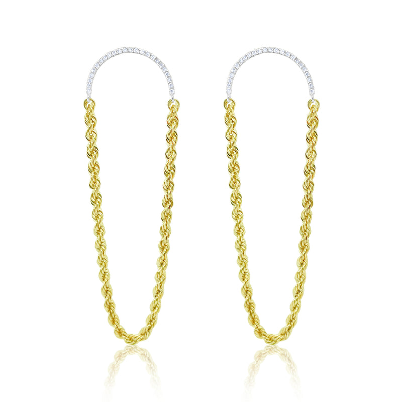 Yellow Gold Rope Earrings