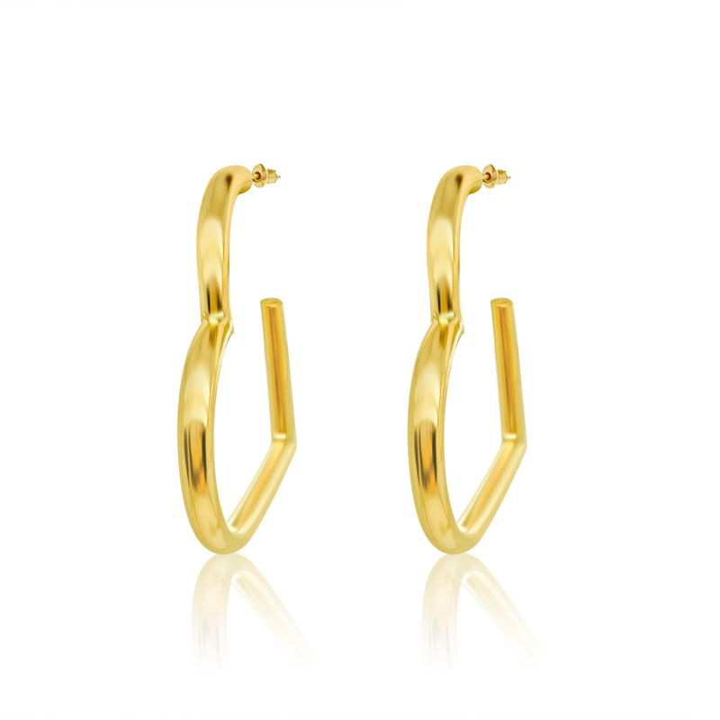 Heart Hoops in Yellow Gold