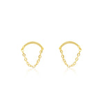 Yellow Gold Dainty Chain Studs