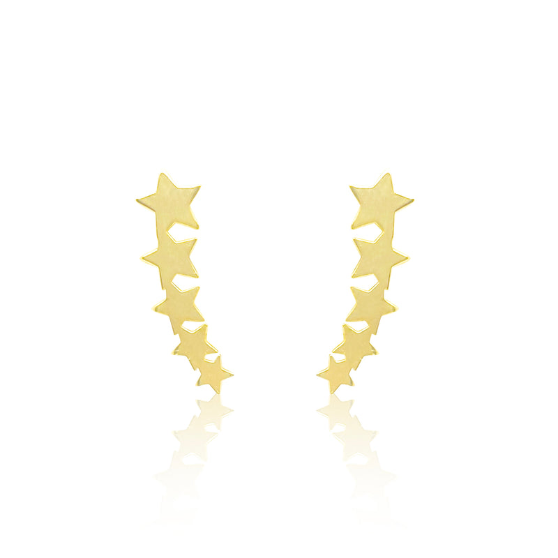 Yellow Gold Shooting Stars Stud