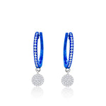 Galactic Blue Diamond Disc Charm Huggies